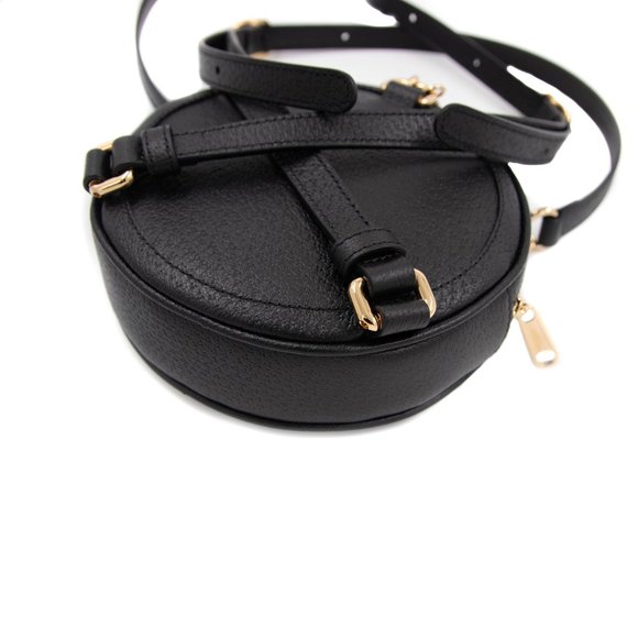 Gucci 8384 - Ophidia Mini GG Round Leather Black Backpack Bag main image 5